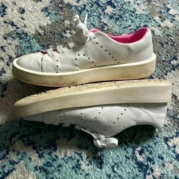 Camper twins neon pink and yellow white leather sneakers 39 - Picture 2 of 8